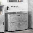 Badkamerkast 76,5x35x64 cm bewerkt hout grijs