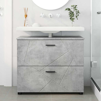 Badkamer Kast Betongrijs 76,5 x 35 x 64 cm Bewerkt hout