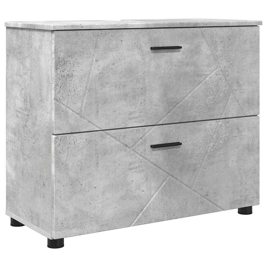 Badkamer Kast Betongrijs 76,5 x 35 x 64 cm Bewerkt hout
