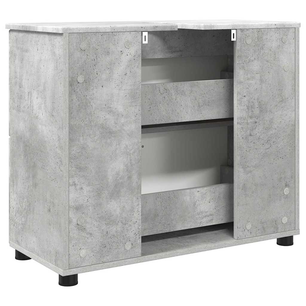 Badkamer Kast Betongrijs 76,5 x 35 x 64 cm Bewerkt hout