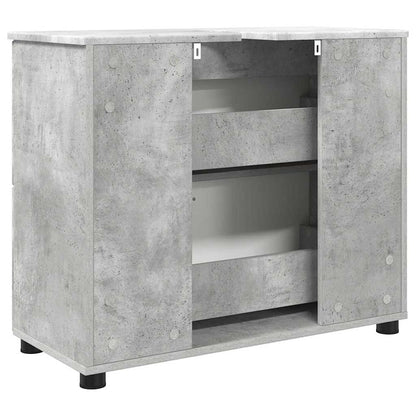 Badkamer Kast Betongrijs 76,5 x 35 x 64 cm Bewerkt hout