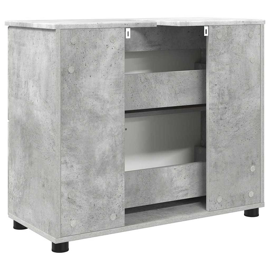 Badkamer Kast Betongrijs 76,5 x 35 x 64 cm Bewerkt hout