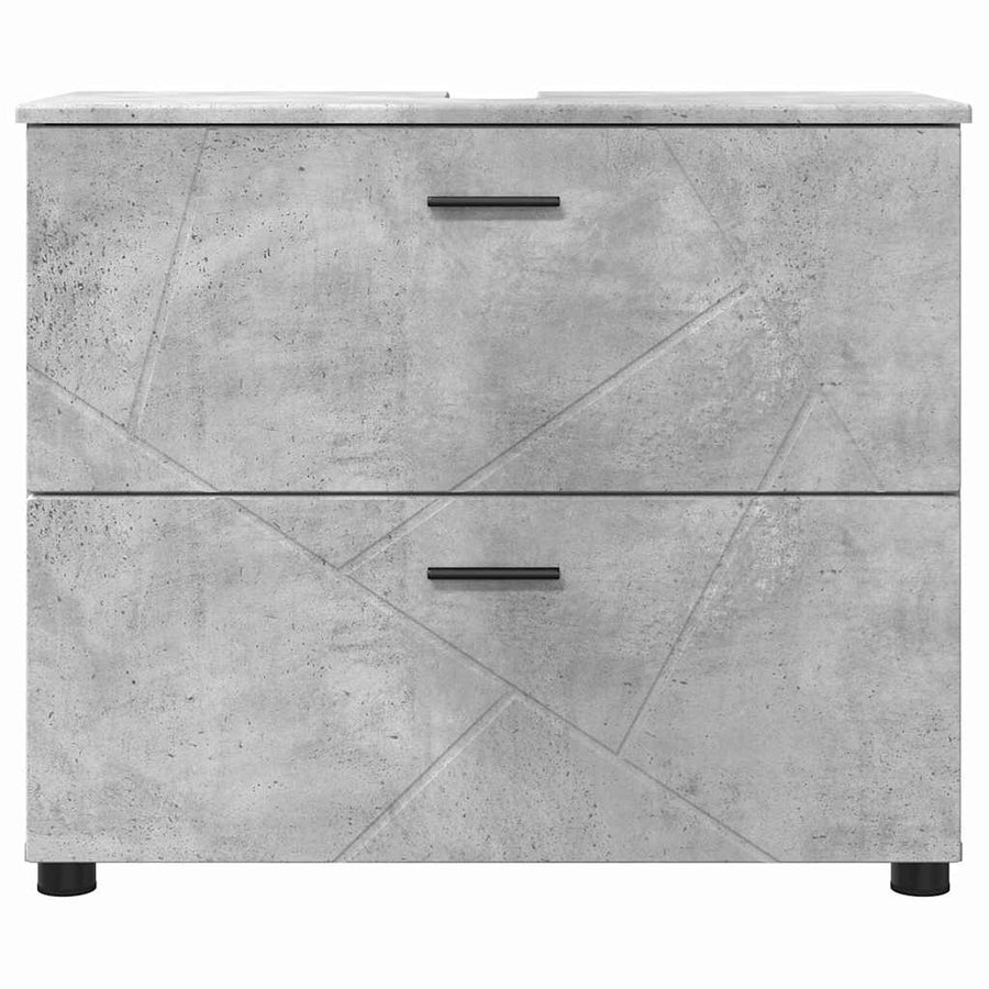 Badkamer Kast Betongrijs 76,5 x 35 x 64 cm Bewerkt hout