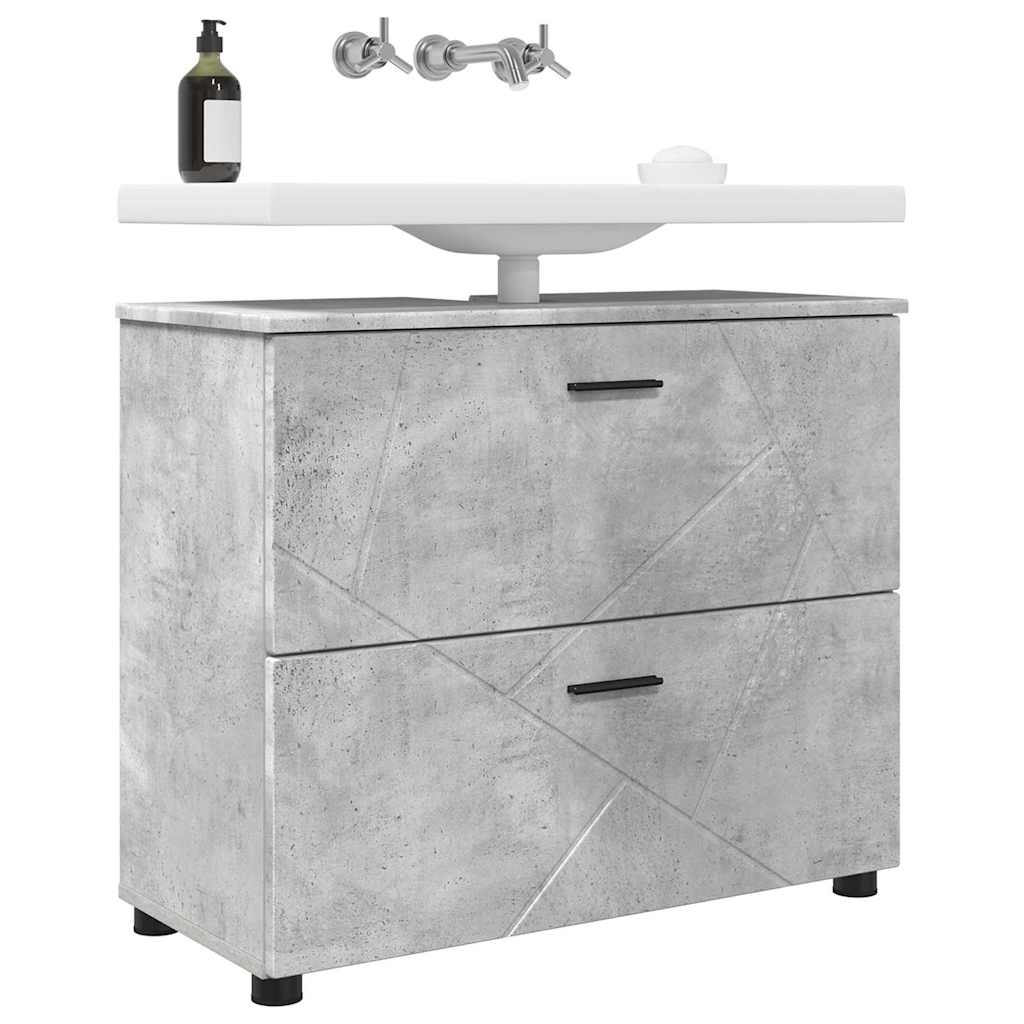 Badkamer Kast Betongrijs 76,5 x 35 x 64 cm Bewerkt hout