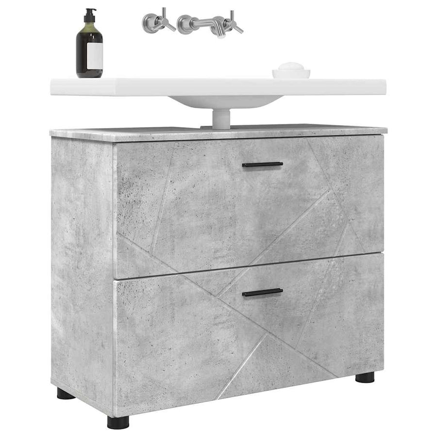 Badkamer Kast Betongrijs 76,5 x 35 x 64 cm Bewerkt hout