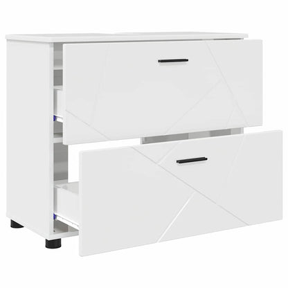 Badkamer Kast Met Lade Hoogglans Wit 76,5 X 35 X 64 Cm