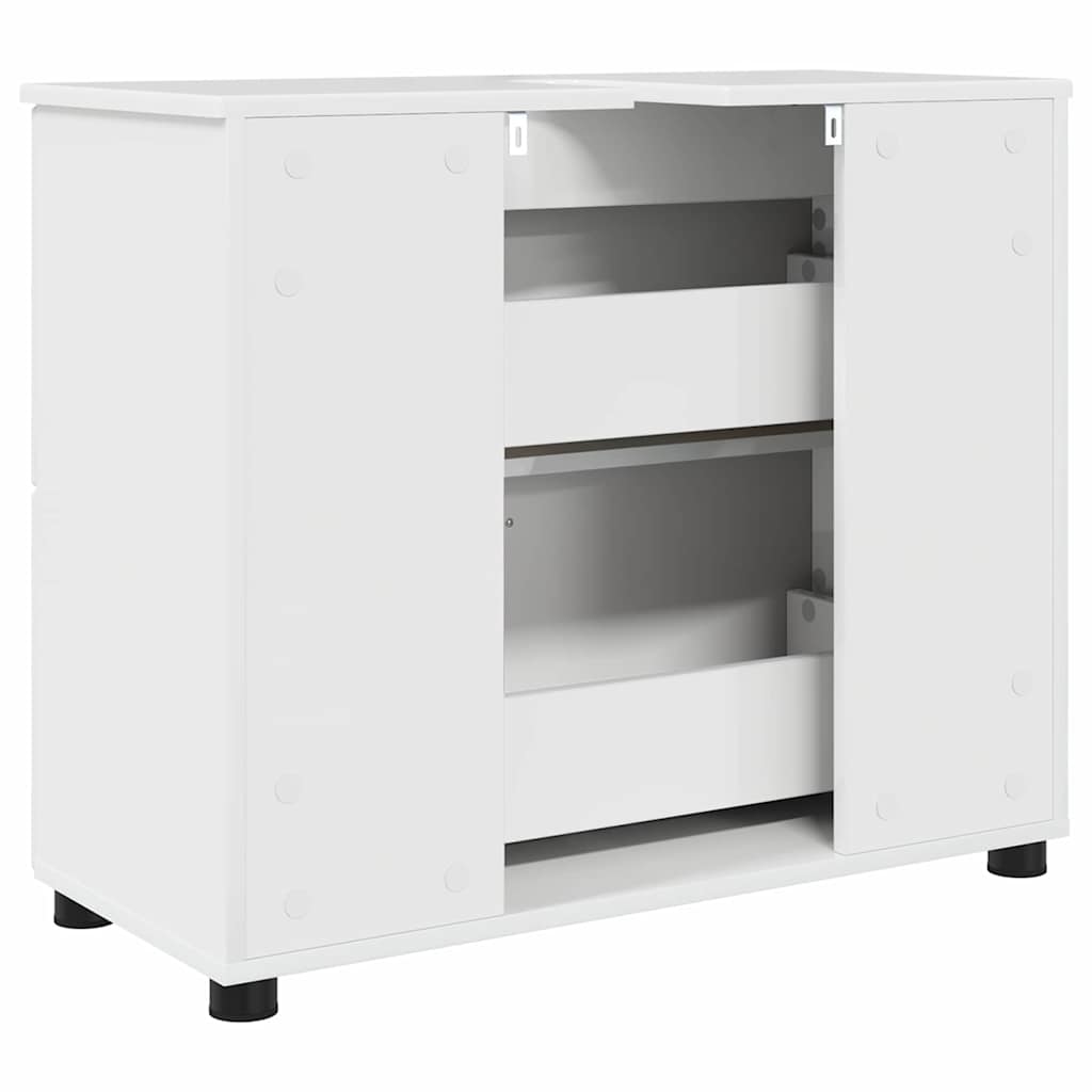 Badkamer Kast Met Lade Hoogglans Wit 76,5 X 35 X 64 Cm