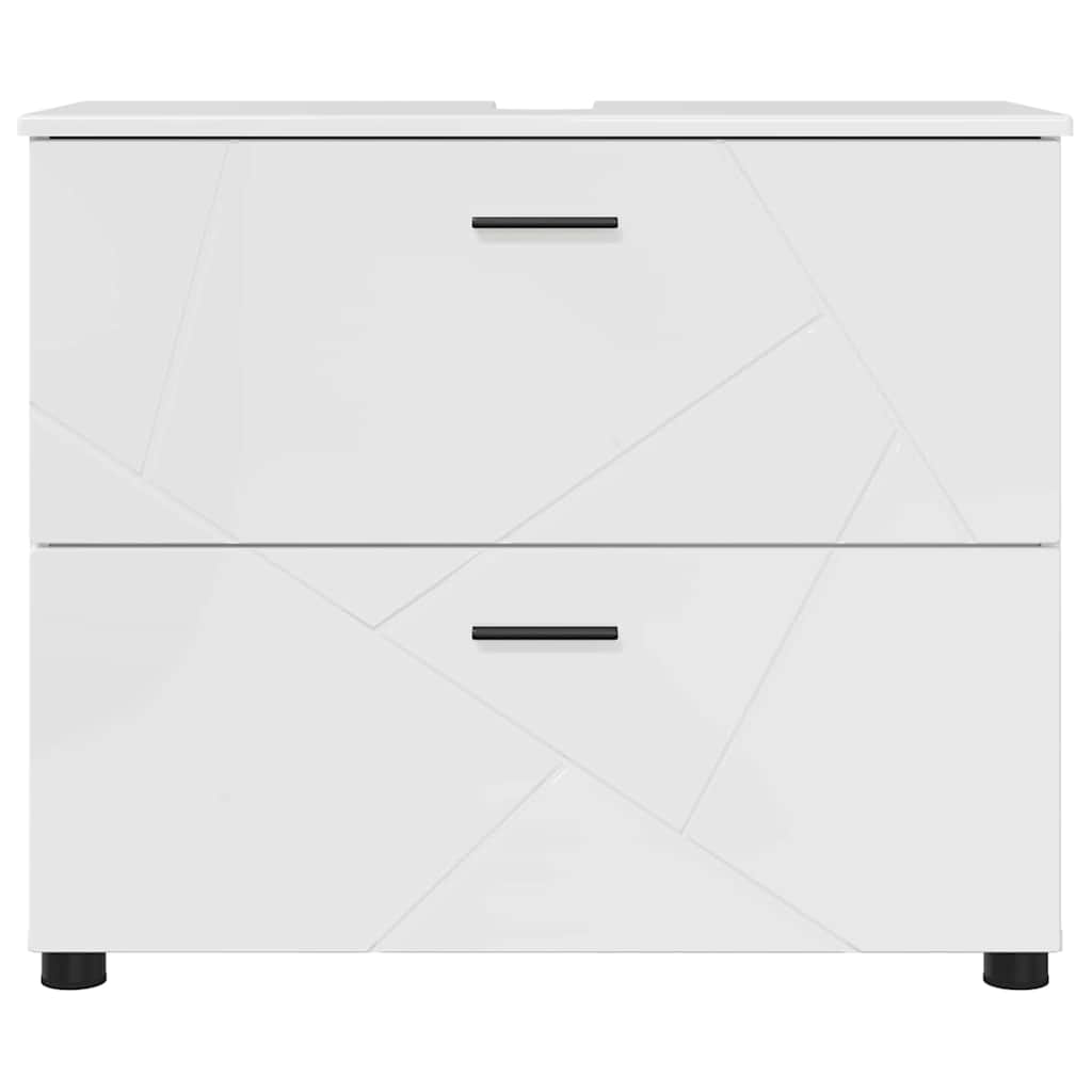 Badkamer Kast Met Lade Hoogglans Wit 76,5 X 35 X 64 Cm