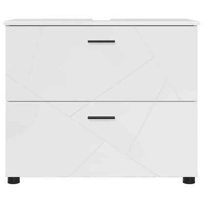 Badkamer Kast Met Lade Hoogglans Wit 76,5 X 35 X 64 Cm