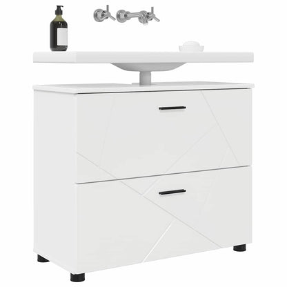 Badkamer Kast Met Lade Hoogglans Wit 76,5 X 35 X 64 Cm