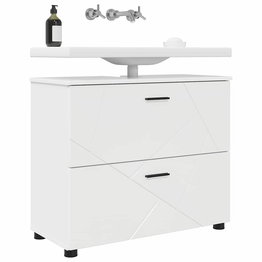Badkamer Kast Met Lade Hoogglans Wit 76,5 X 35 X 64 Cm