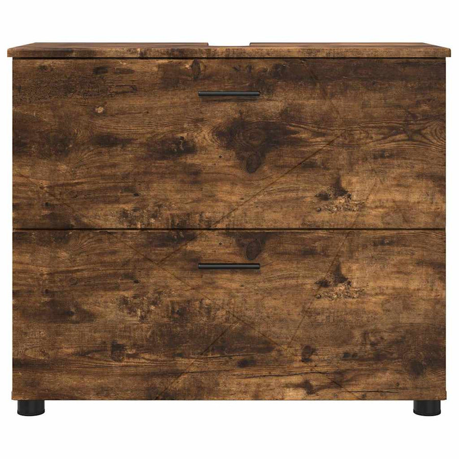 Badkamer Kast Gerookt eiken 76,5 x 35 x 64 cm Bewerkt hout