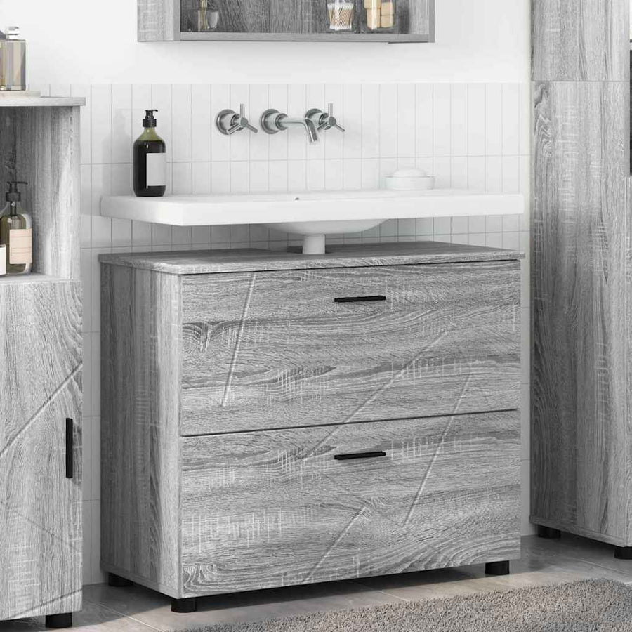 Badkamer Kast Grijs sonoma 76,5 x 35 x 64 cm Bewerkt hout