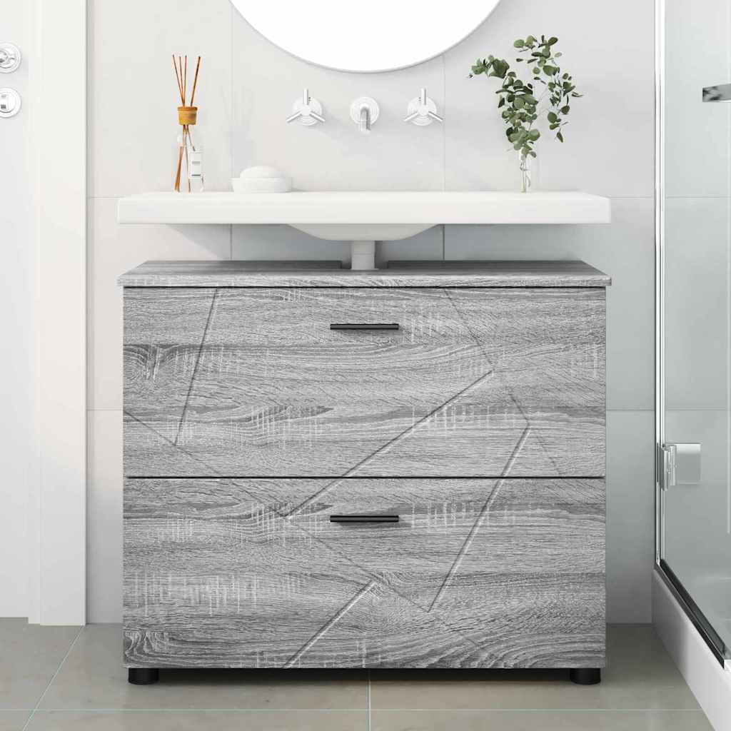 Badkamer Kast Grijs sonoma 76,5 x 35 x 64 cm Bewerkt hout
