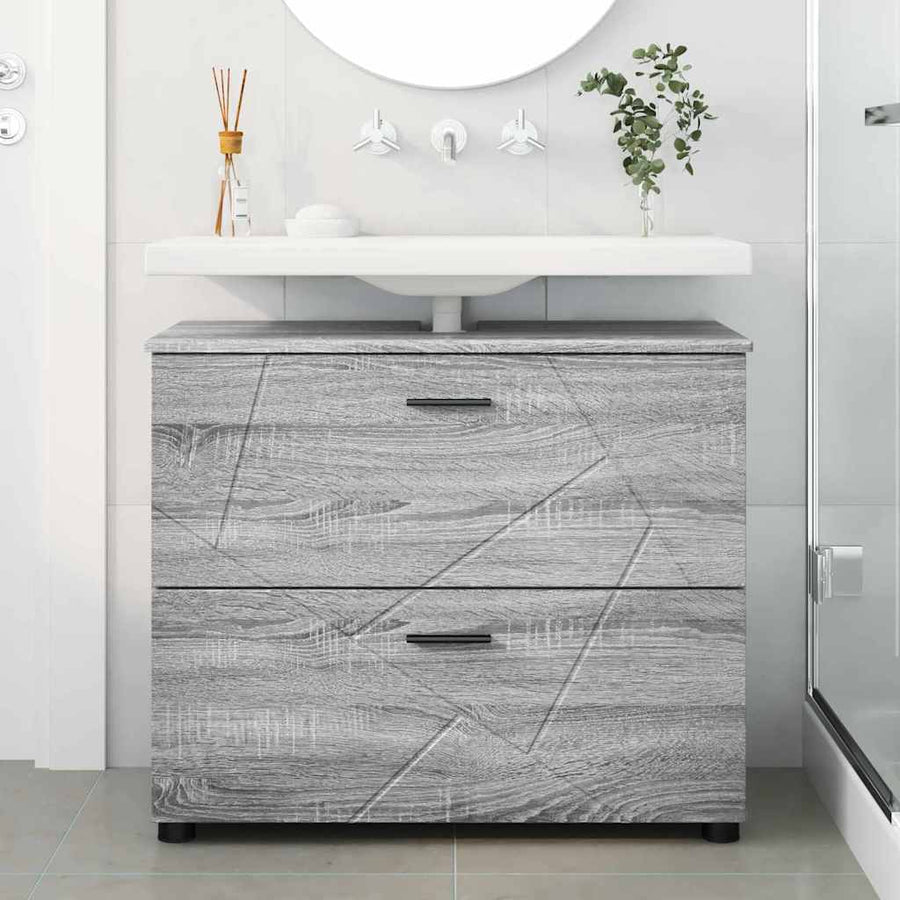 Badkamer Kast Grijs sonoma 76,5 x 35 x 64 cm Bewerkt hout