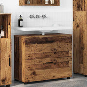 Badkamerkast 76,5x35x64 cm bewerkt hout