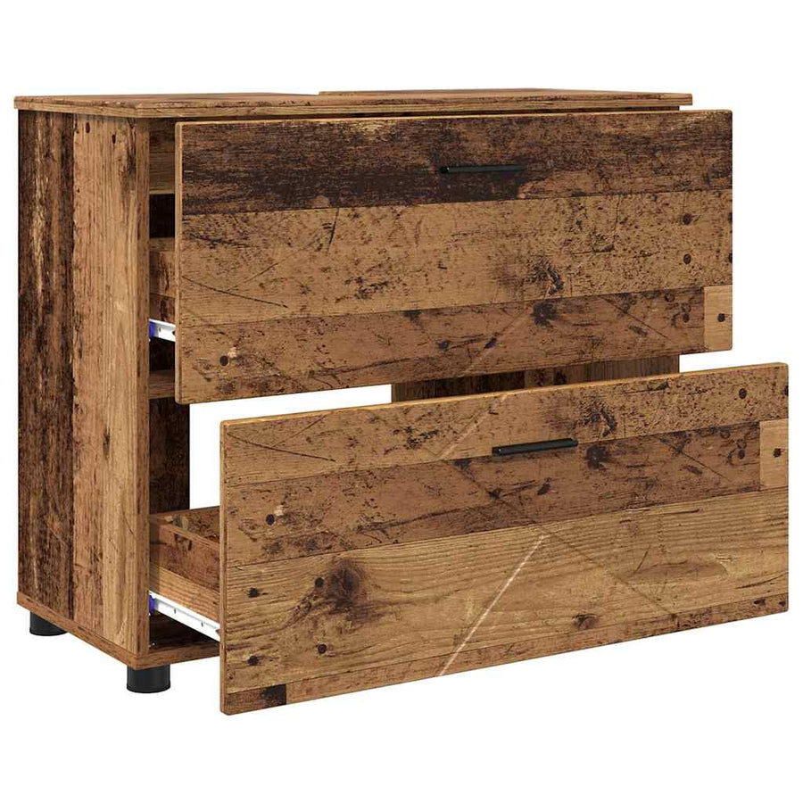 Badkamer Kast met lade Oud hout 76,5 x 35 x 64 cm Bewerkt hout