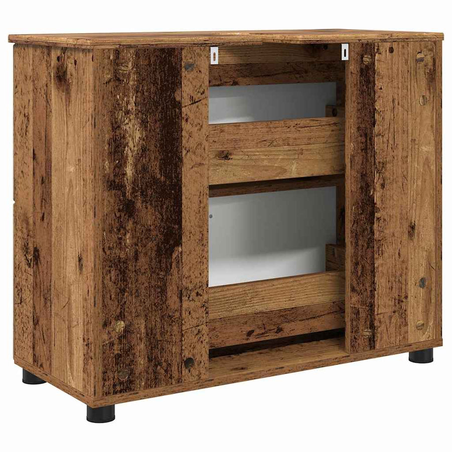 Badkamer Kast met lade Oud hout 76,5 x 35 x 64 cm Bewerkt hout