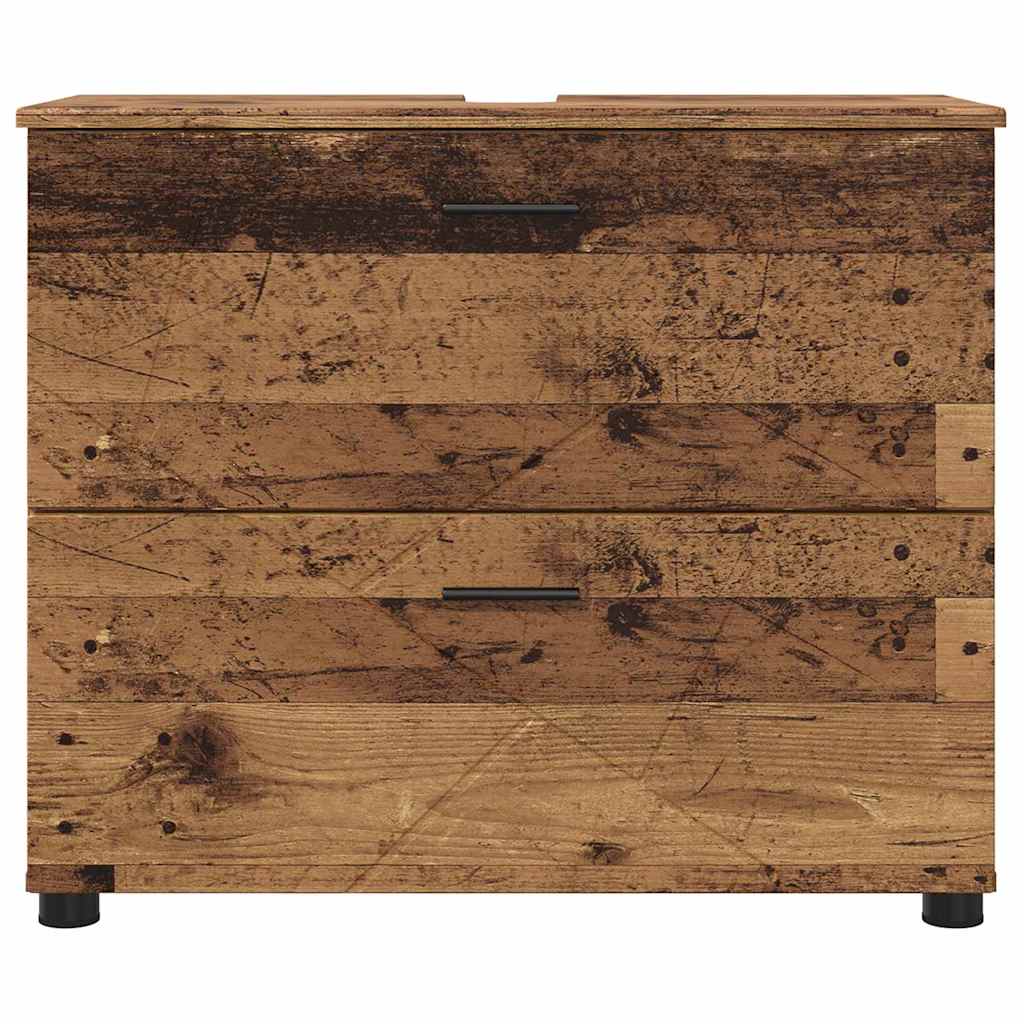 Badkamer Kast met lade Oud hout 76,5 x 35 x 64 cm Bewerkt hout
