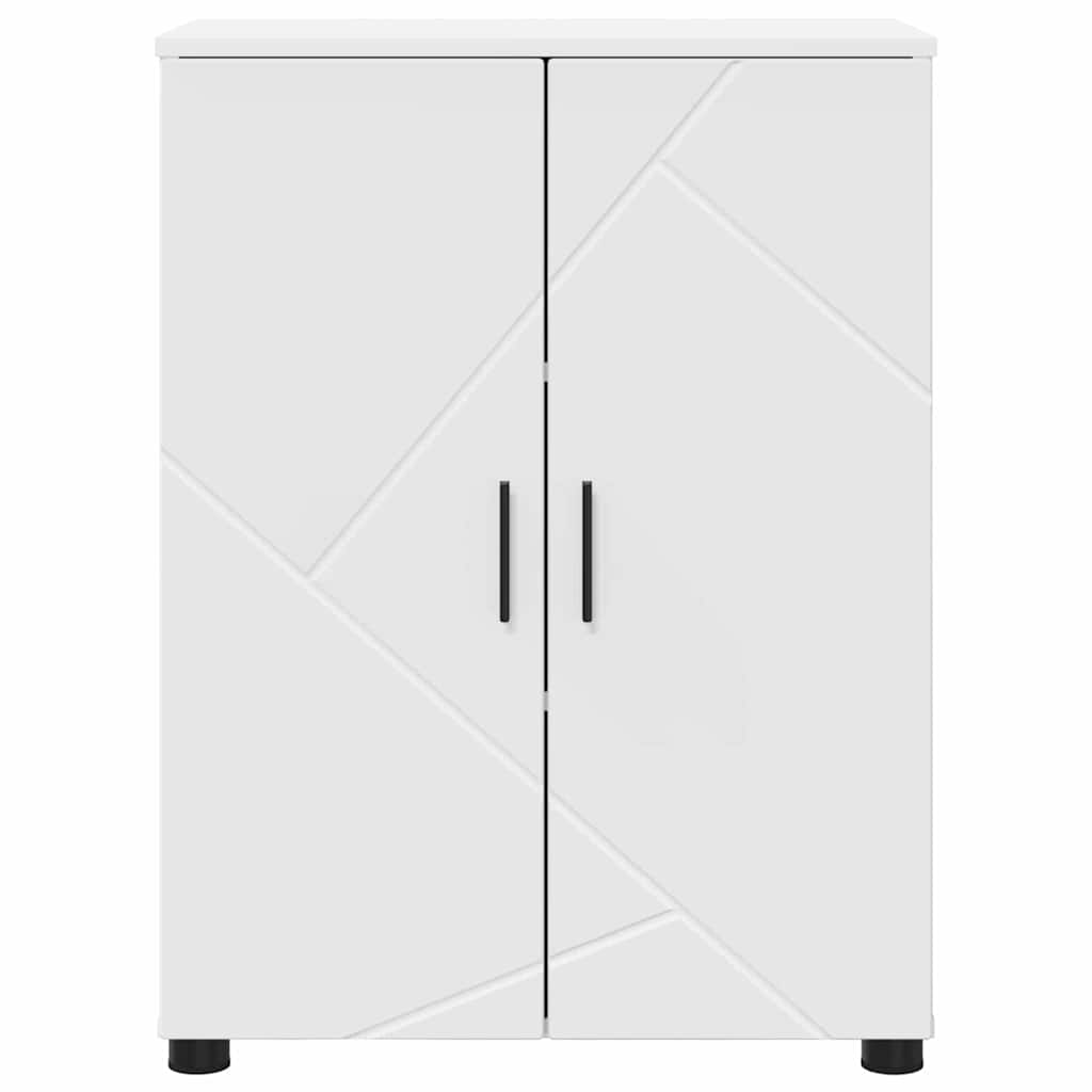 Badkamer Kast met plank Wit 60 x 35 x 80 cm Bewerkt hout