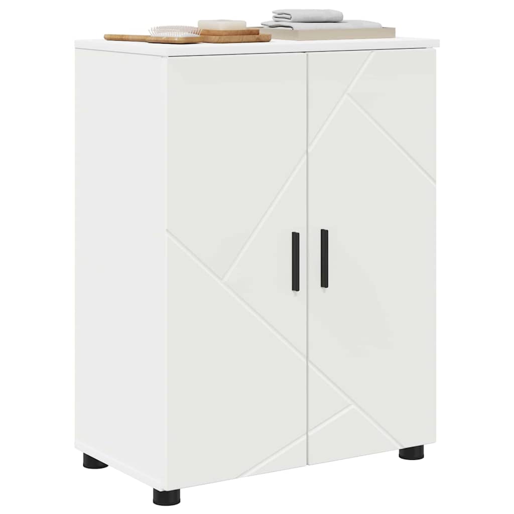 Badkamer Kast met plank Wit 60 x 35 x 80 cm Bewerkt hout