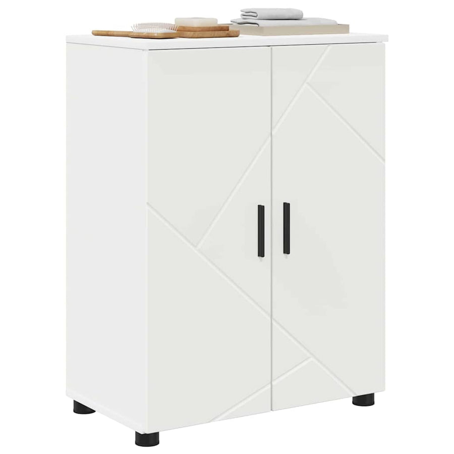 Badkamer Kast met plank Wit 60 x 35 x 80 cm Bewerkt hout