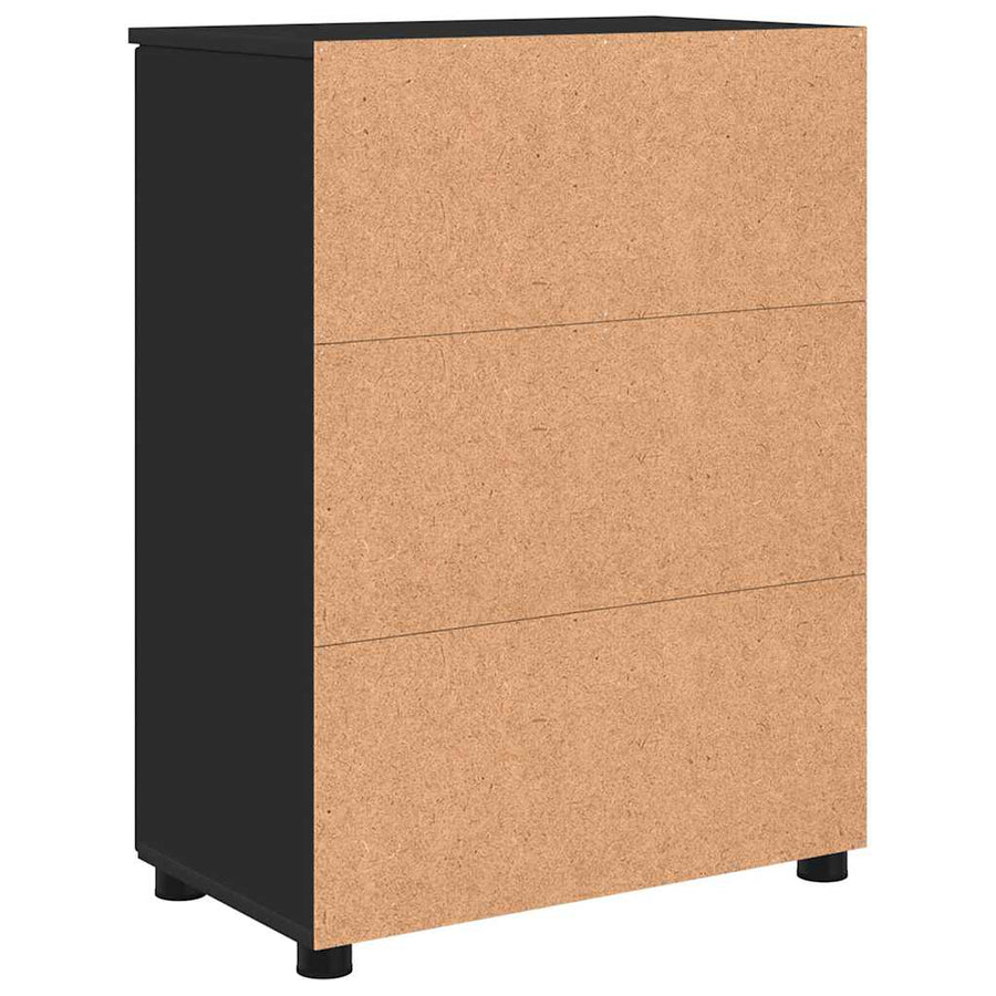 Badkamer Kast met plank Zwart 60 x 35 x 80 cm Bewerkt hout