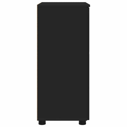 Badkamer Kast met plank Zwart 60 x 35 x 80 cm Bewerkt hout