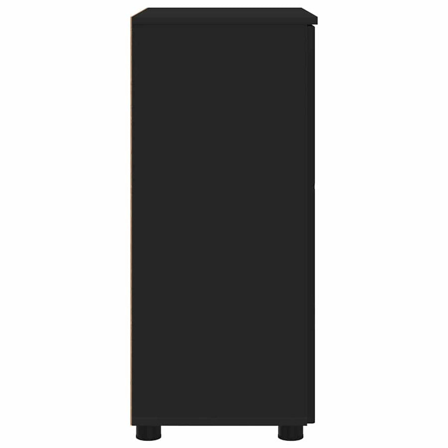 Badkamer Kast met plank Zwart 60 x 35 x 80 cm Bewerkt hout