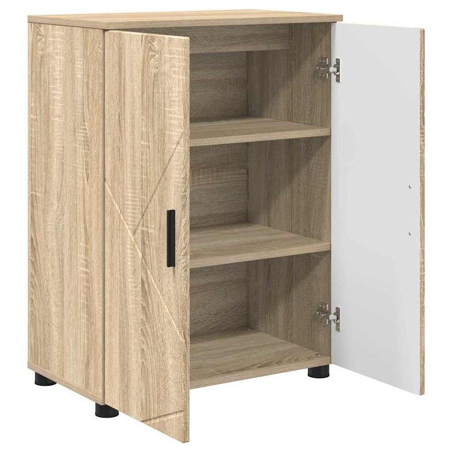 Badkamer Kast Sonoma Eiken 60 x 35 x 80 cm Bewerkt hout, Metaal