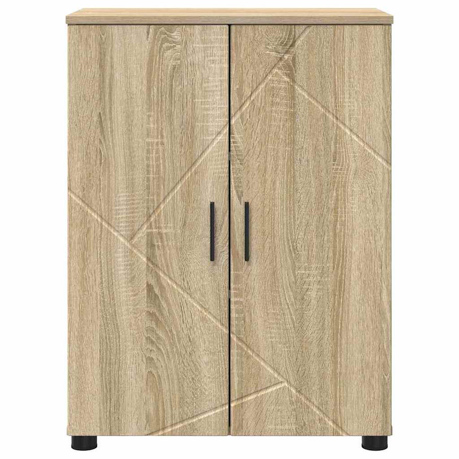 Badkamer Kast Sonoma Eiken 60 x 35 x 80 cm Bewerkt hout, Metaal
