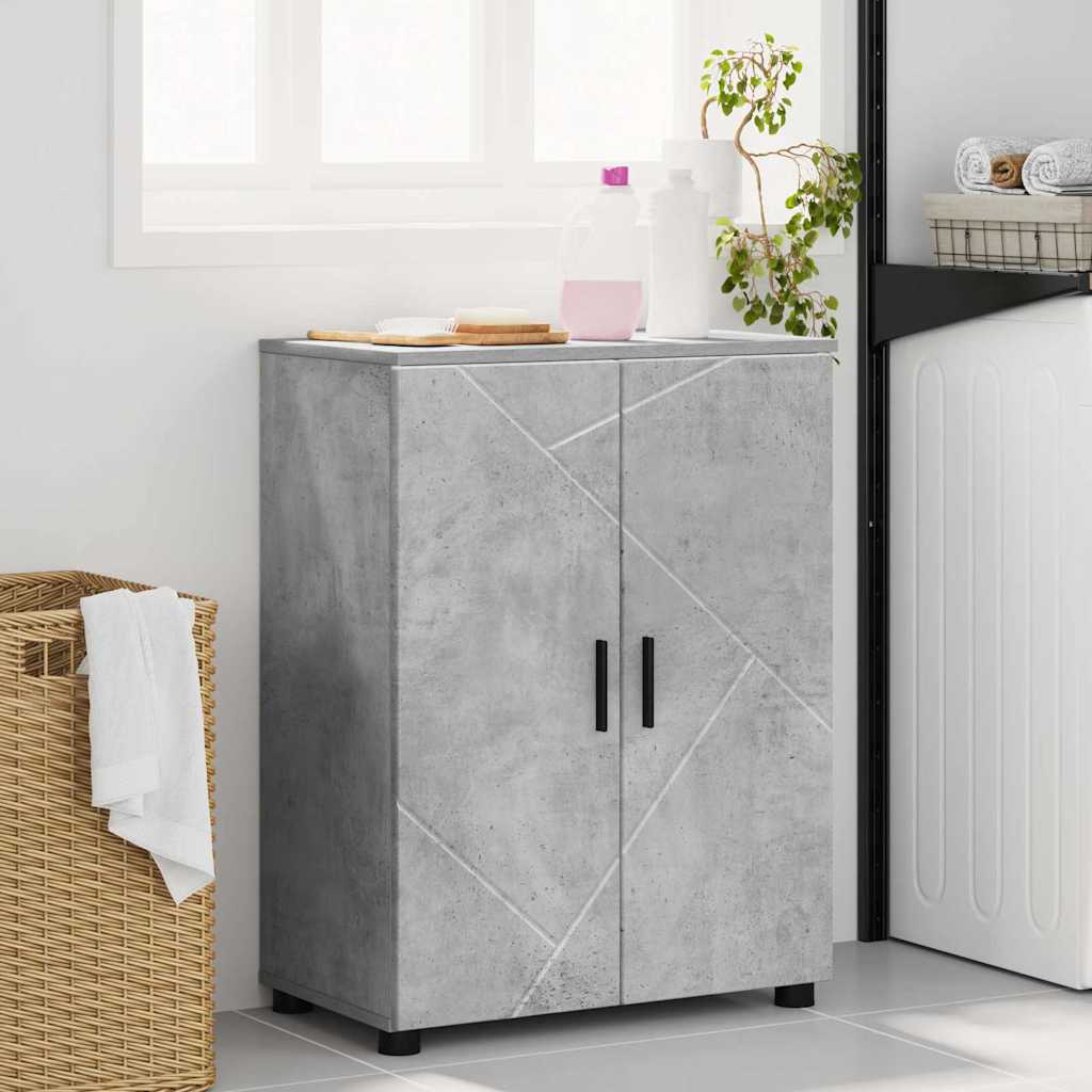 Badkamer Kast met plank Betongrijs 60 x 35 x 80 cm Bewerkt hout