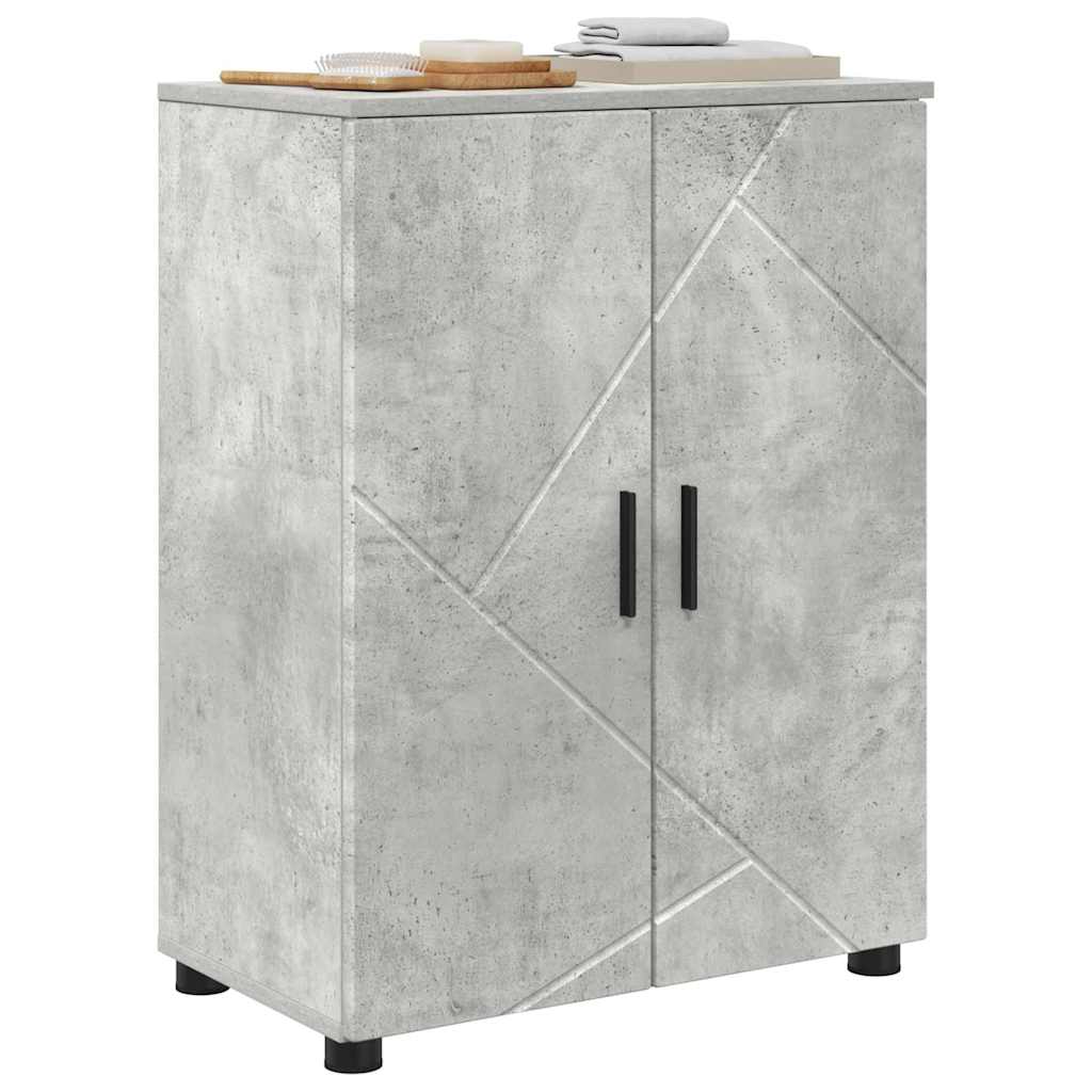 Badkamer Kast met plank Betongrijs 60 x 35 x 80 cm Bewerkt hout