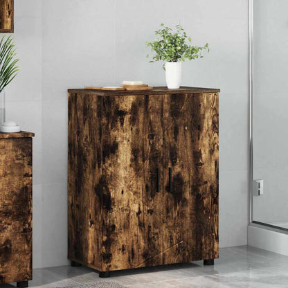 Badkamer Kast Gerookt eiken 60 x 35 x 80 cm Bewerkt hout