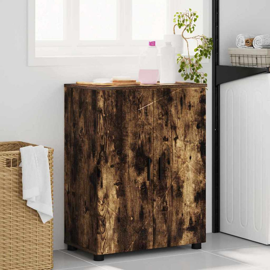 Badkamer Kast Gerookt eiken 60 x 35 x 80 cm Bewerkt hout
