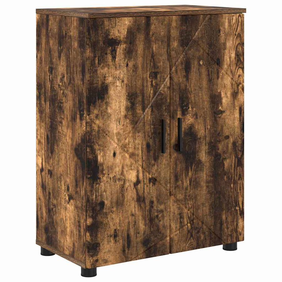 Badkamer Kast Gerookt eiken 60 x 35 x 80 cm Bewerkt hout
