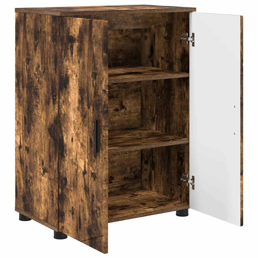Badkamer Kast Gerookt eiken 60 x 35 x 80 cm Bewerkt hout