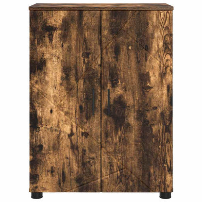 Badkamer Kast Gerookt eiken 60 x 35 x 80 cm Bewerkt hout