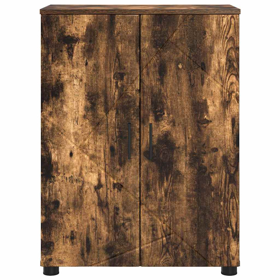 Badkamer Kast Gerookt eiken 60 x 35 x 80 cm Bewerkt hout