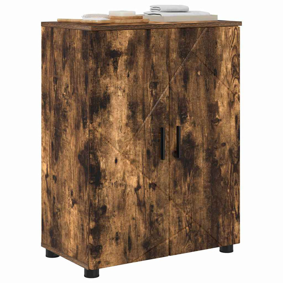 Badkamer Kast Gerookt eiken 60 x 35 x 80 cm Bewerkt hout