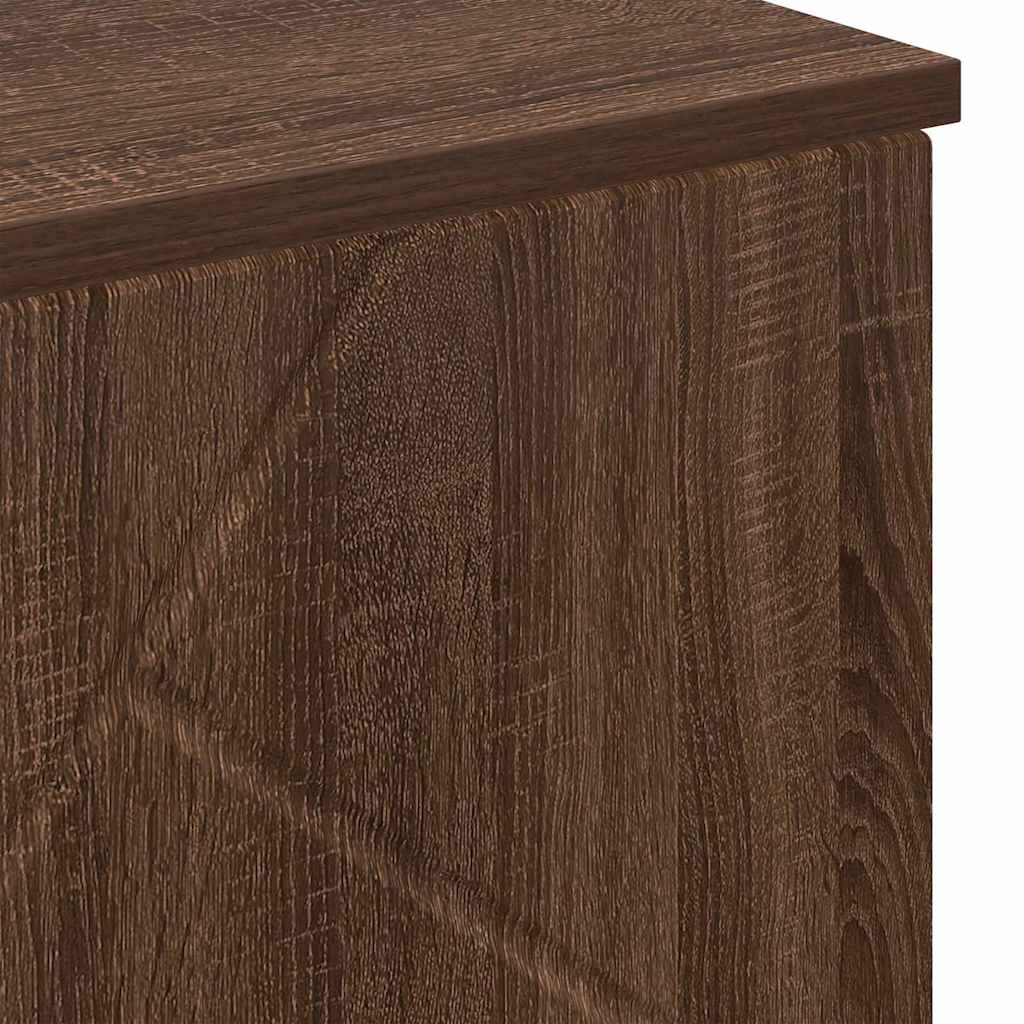 Badkamer Kast Bruin Eiken 60 x 35 x 80 cm Bewerkt hout & Metaal