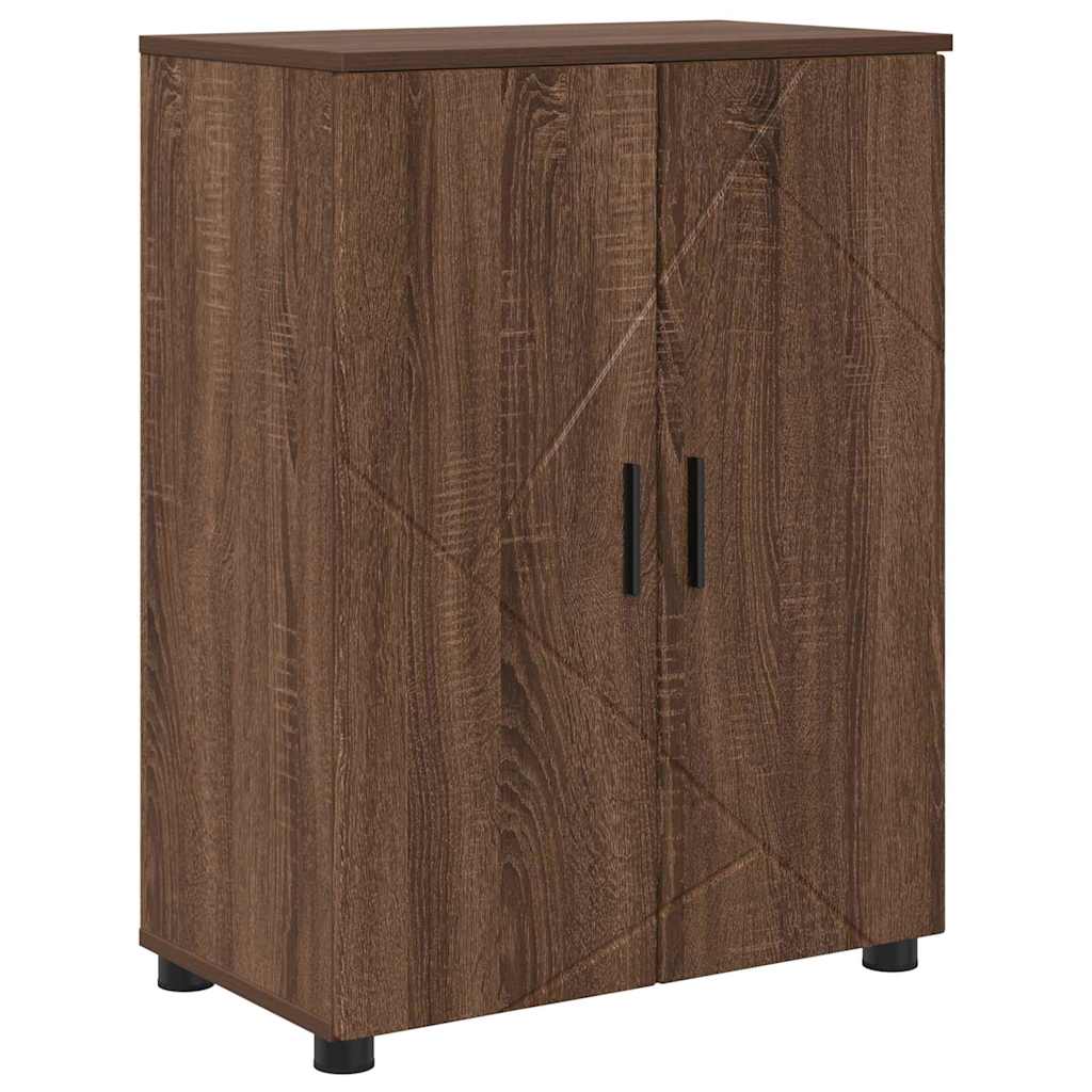 Badkamer Kast Bruin Eiken 60 x 35 x 80 cm Bewerkt hout & Metaal