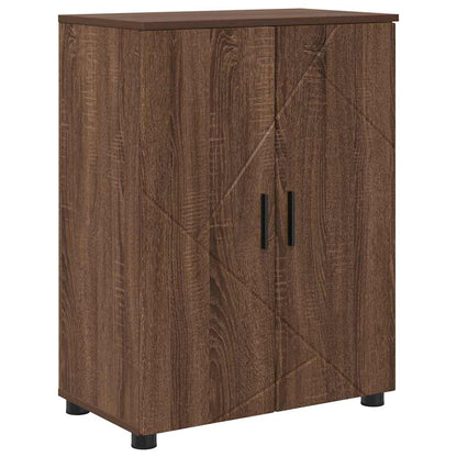 Badkamer Kast Bruin Eiken 60 x 35 x 80 cm Bewerkt hout & Metaal