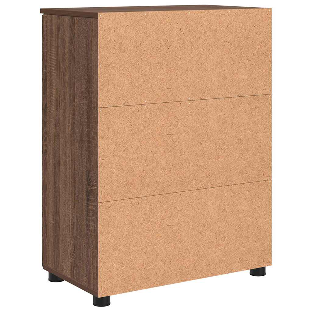 Badkamer Kast Bruin Eiken 60 x 35 x 80 cm Bewerkt hout & Metaal