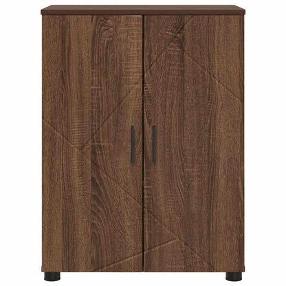Badkamer Kast Bruin Eiken 60 x 35 x 80 cm Bewerkt hout & Metaal