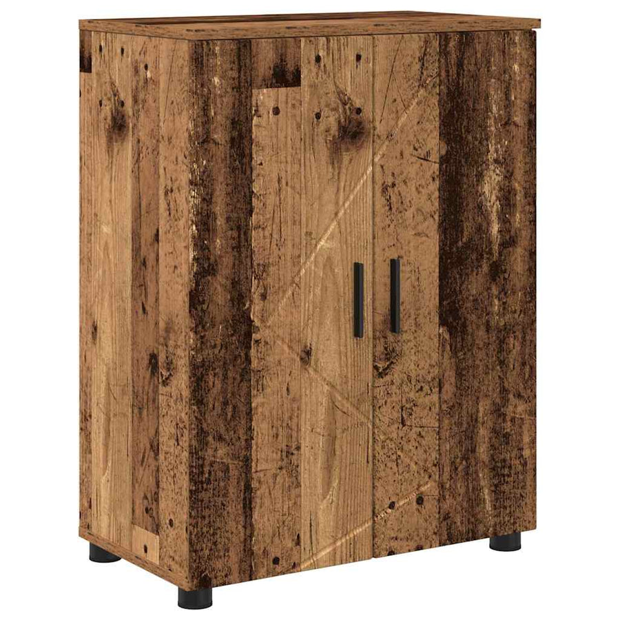 Badkamer Kast met plank Oud hout 60 x 35 x 80 cm Bewerkt hout