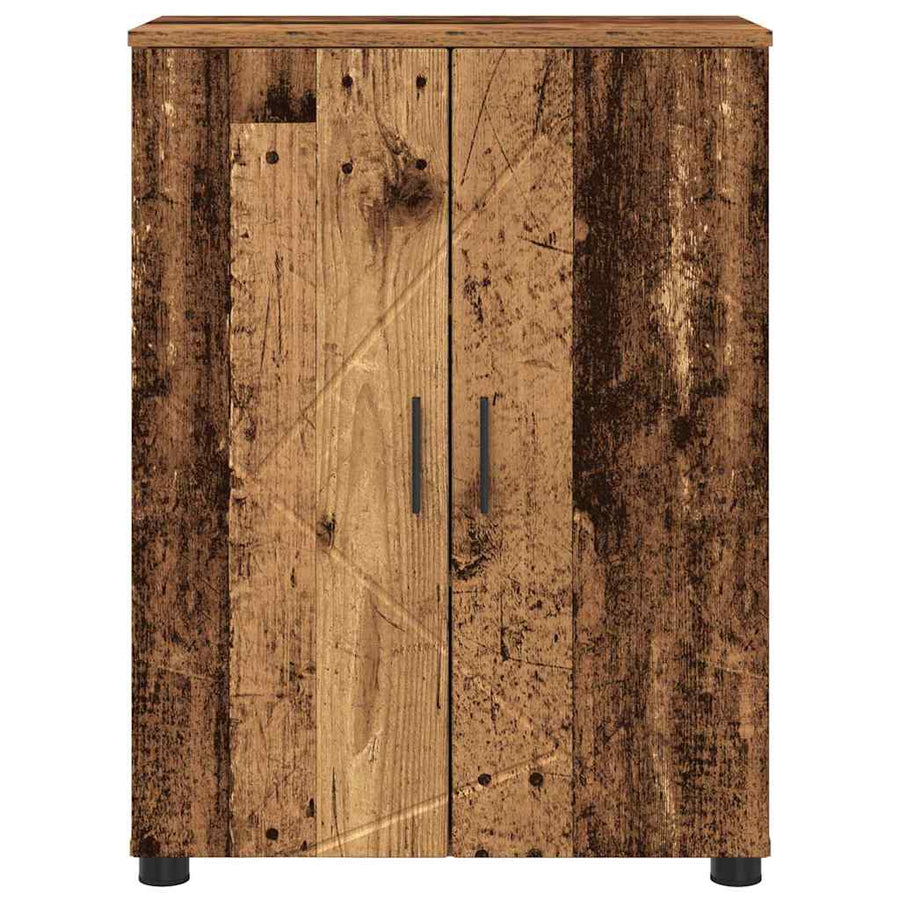 Badkamer Kast met plank Oud hout 60 x 35 x 80 cm Bewerkt hout