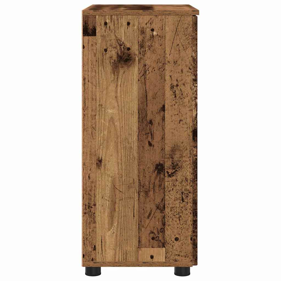 Badkamer Kast met plank Oud hout 60 x 35 x 80 cm Bewerkt hout