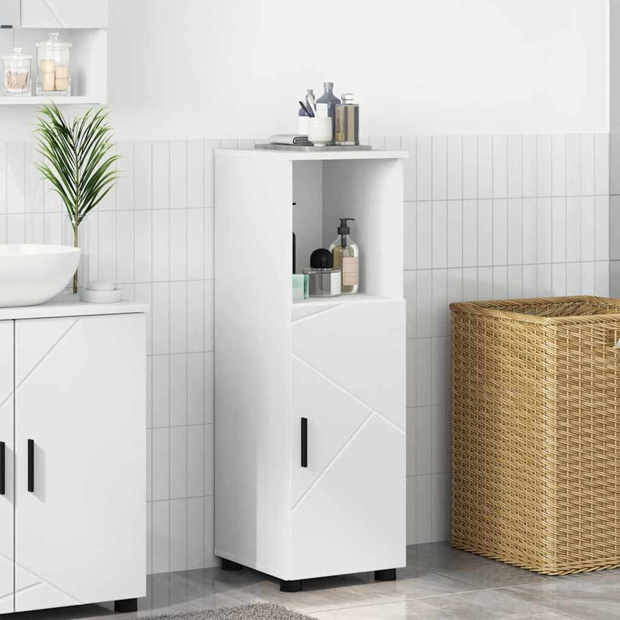Badkamer Kast met plank Wit 30 x 35 x 95 cm Bewerkt hout