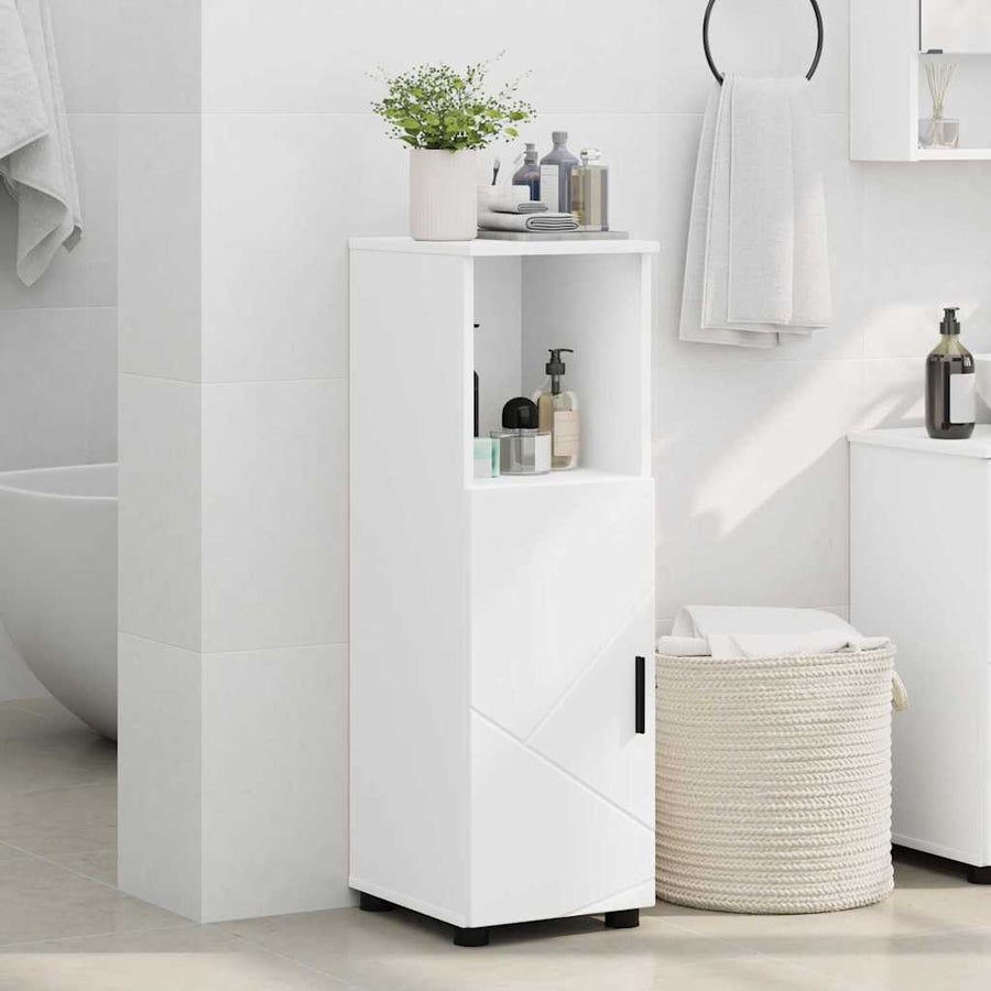 Badkamer Kast met plank Wit 30 x 35 x 95 cm Bewerkt hout